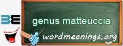 WordMeaning blackboard for genus matteuccia